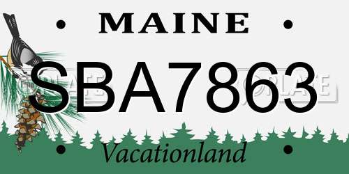 SBA7863 Maine License Plate