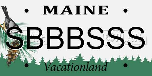 SBBBSSS Maine License Plate