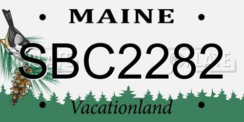SBC2282 Maine License Plate
