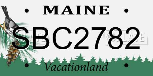 SBC2782 Maine License Plate