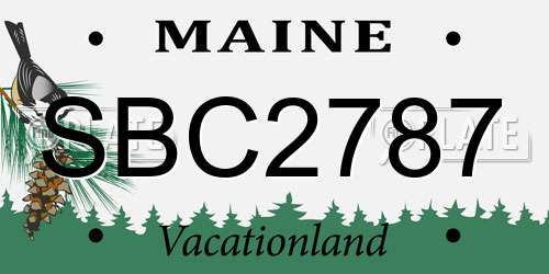 SBC2787 Maine License Plate