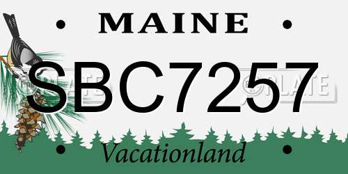 SBC7257 Maine License Plate