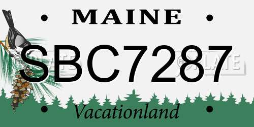 SBC7287 Maine License Plate