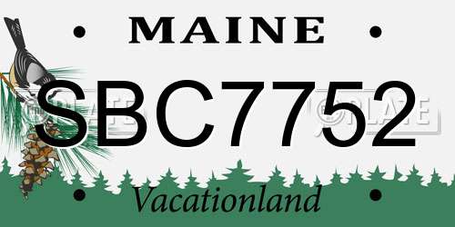 SBC7752 Maine License Plate