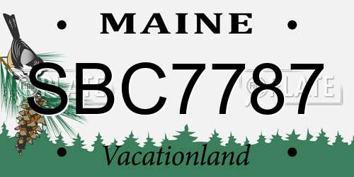 SBC7787 Maine License Plate
