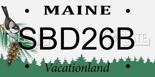 SBD26B Maine License Plate