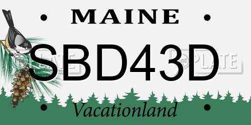 SBD43D Maine License Plate