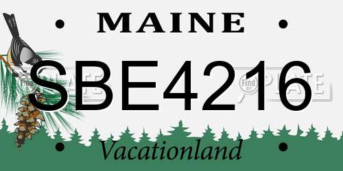 SBE4216 Maine License Plate