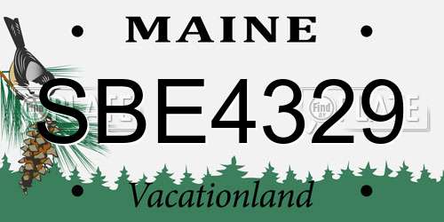 SBE4329 Maine License Plate