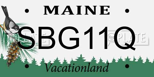 SBG11Q Maine License Plate