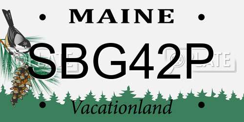 SBG42P Maine License Plate