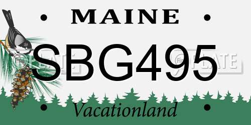 SBG495 Maine License Plate