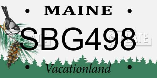 SBG498 Maine License Plate