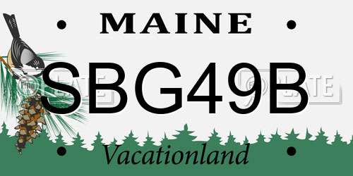 SBG49B Maine License Plate