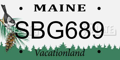 SBG689 Maine License Plate