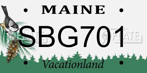 SBG701 Maine License Plate