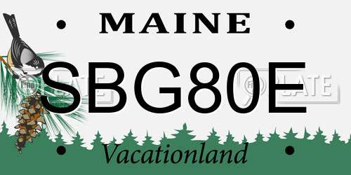 SBG80E Maine License Plate