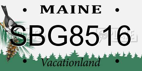 SBG8516 Maine License Plate