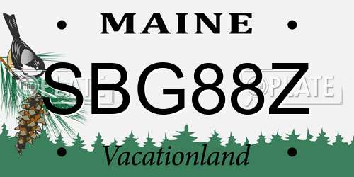 SBG88Z Maine License Plate