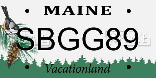 SBGG89 Maine License Plate