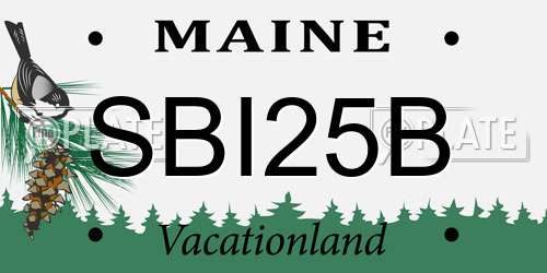 SBI25B Maine License Plate