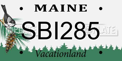 SBI285 Maine License Plate
