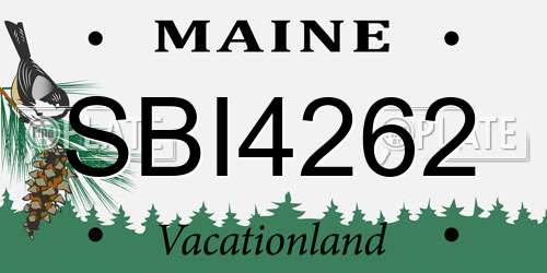 SBI4262 Maine License Plate