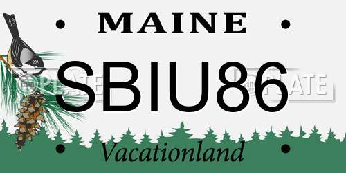 SBIU86 Maine License Plate