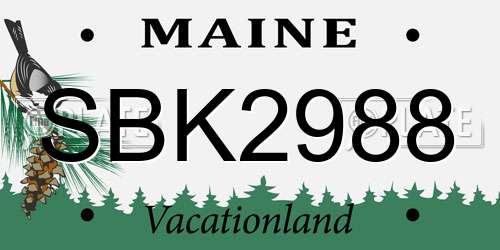 SBK2988 Maine License Plate