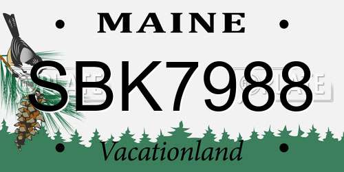 SBK7988 Maine License Plate