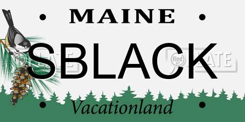 SBLACK Maine License Plate