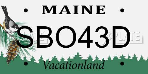 SBO43D Maine License Plate