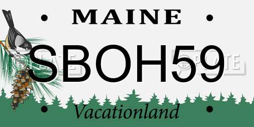 SBOH59 Maine License Plate