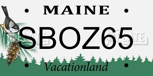 SBOZ65 Maine License Plate