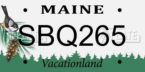 SBQ265 Maine License Plate