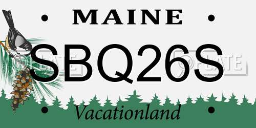 SBQ26S Maine License Plate