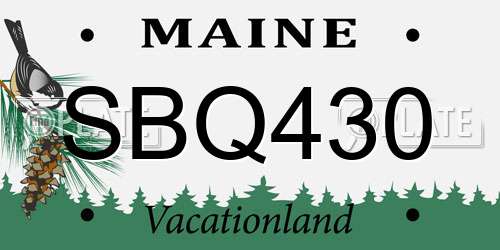 SBQ430 Maine License Plate