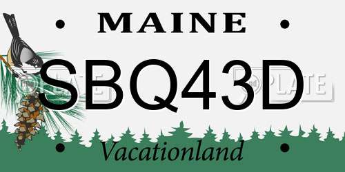 SBQ43D Maine License Plate