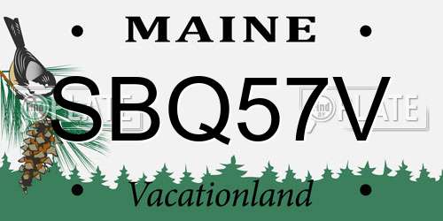 SBQ57V Maine License Plate