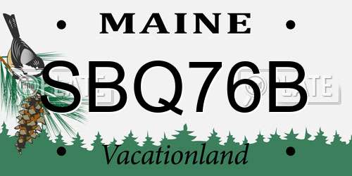 SBQ76B Maine License Plate