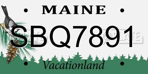SBQ7891 Maine License Plate