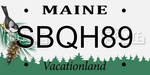 SBQH89 Maine License Plate