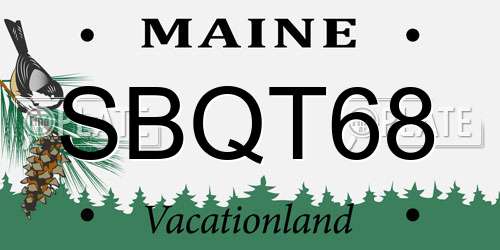 SBQT68 Maine License Plate