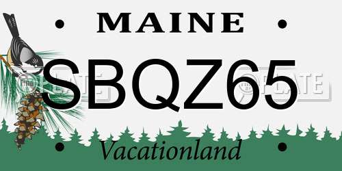 SBQZ65 Maine License Plate