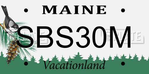 SBS30M Maine License Plate