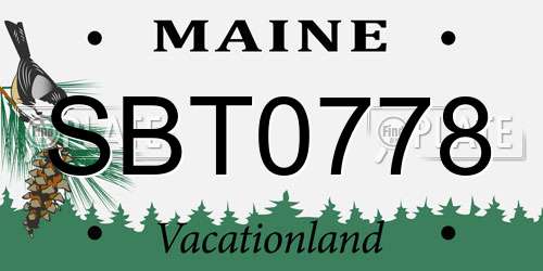 SBT0778 Maine License Plate