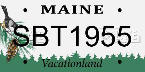 SBT1955 Maine License Plate