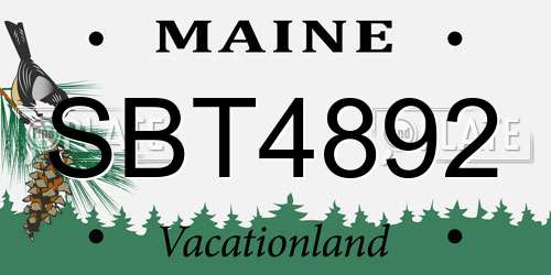 SBT4892 Maine License Plate
