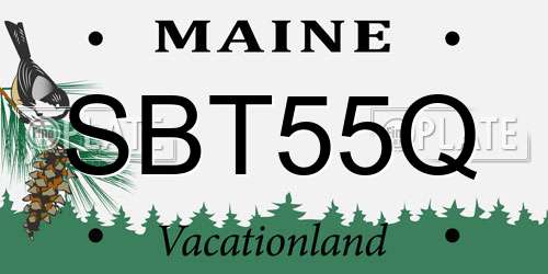 SBT55Q Maine License Plate