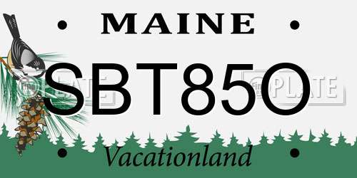 SBT85O Maine License Plate